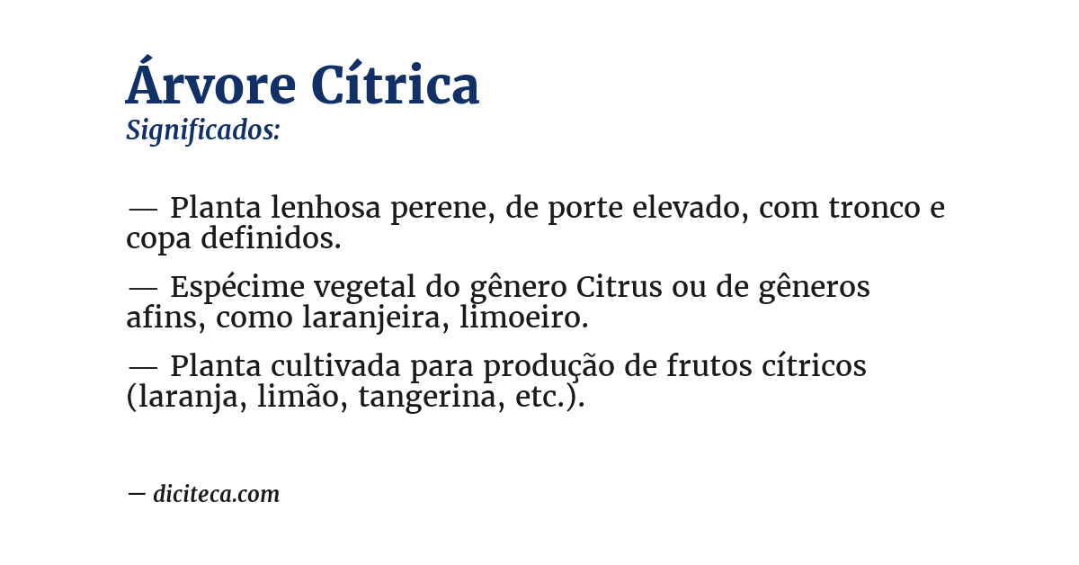 Significado de árvore cítrica