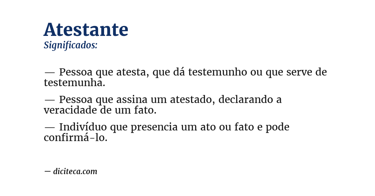 Significado de atestante