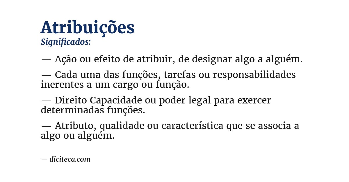Significado de atribuições