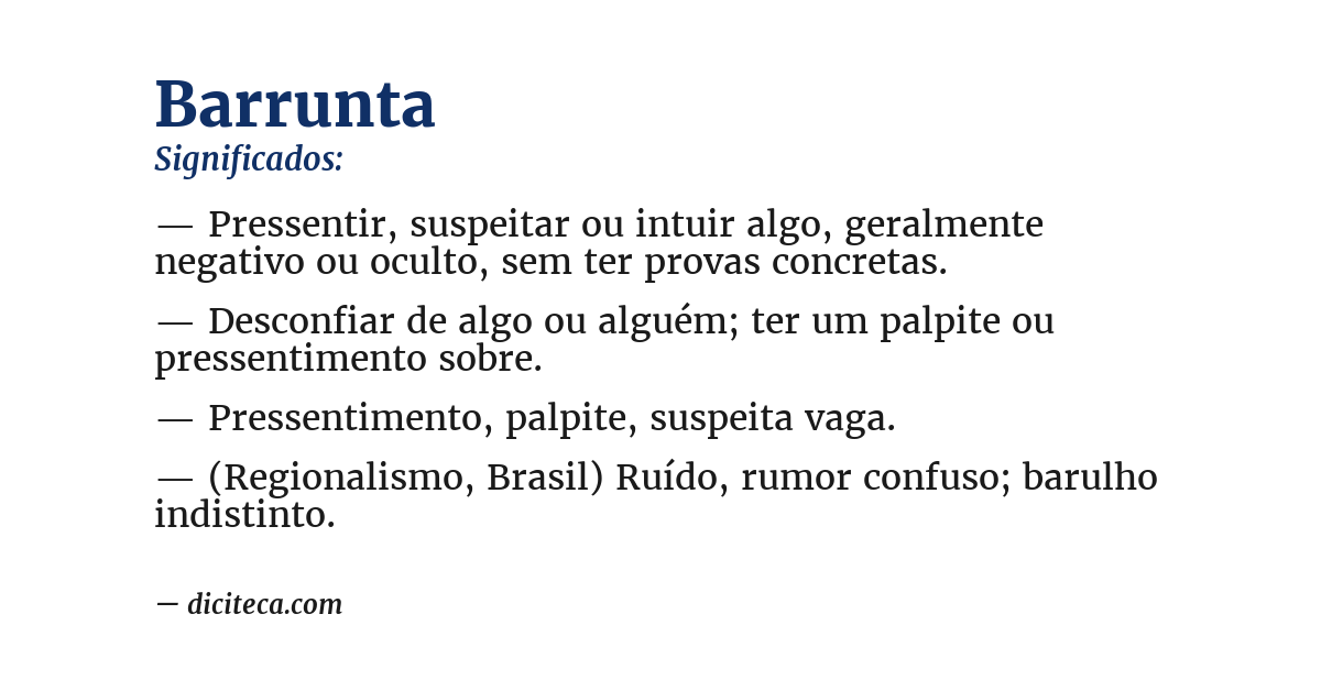 Significado de barrunta