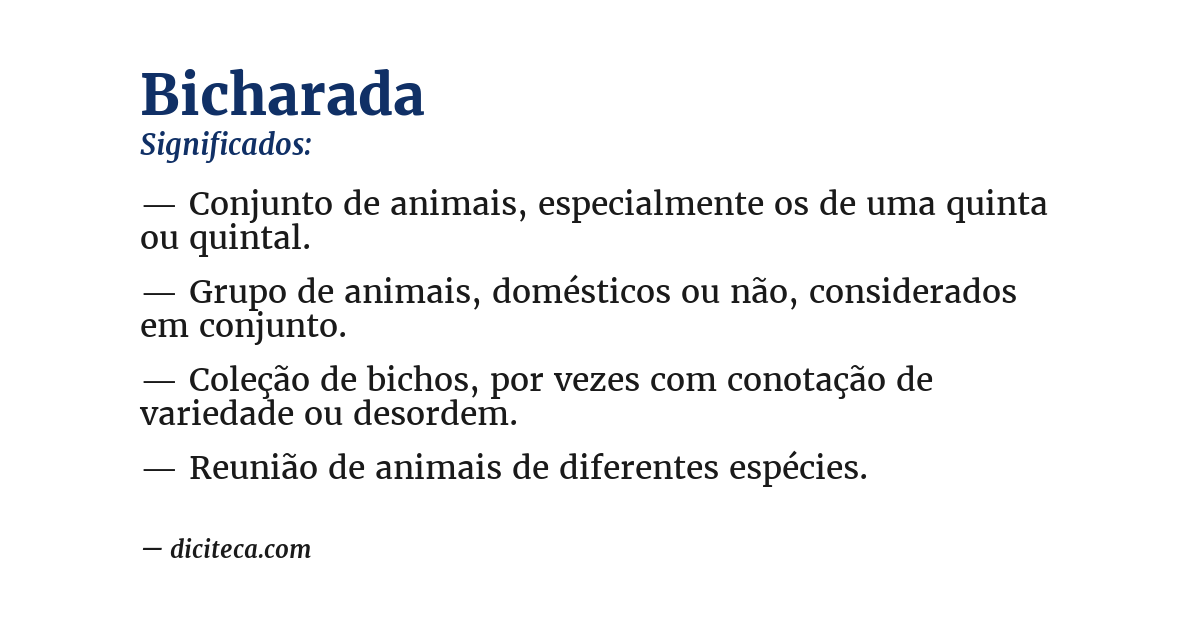 Significado de bicharada