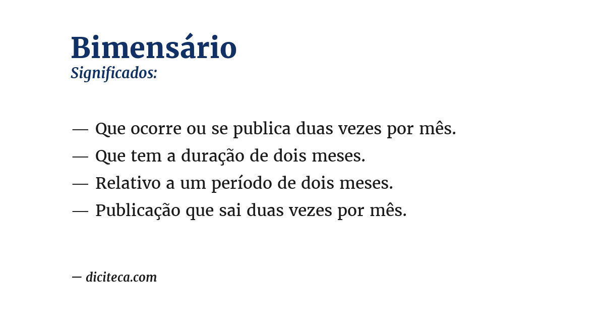 Significado de bimensário