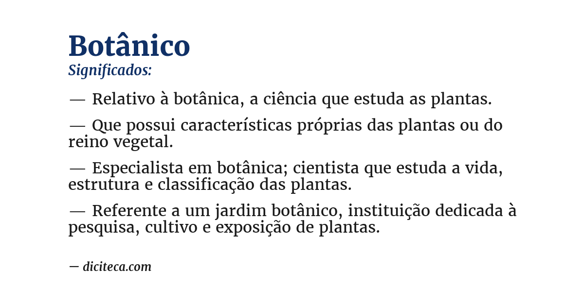 Significado de botânico