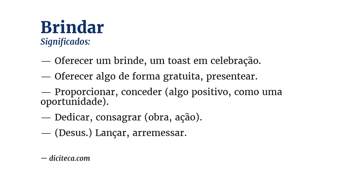 Significado de brindar