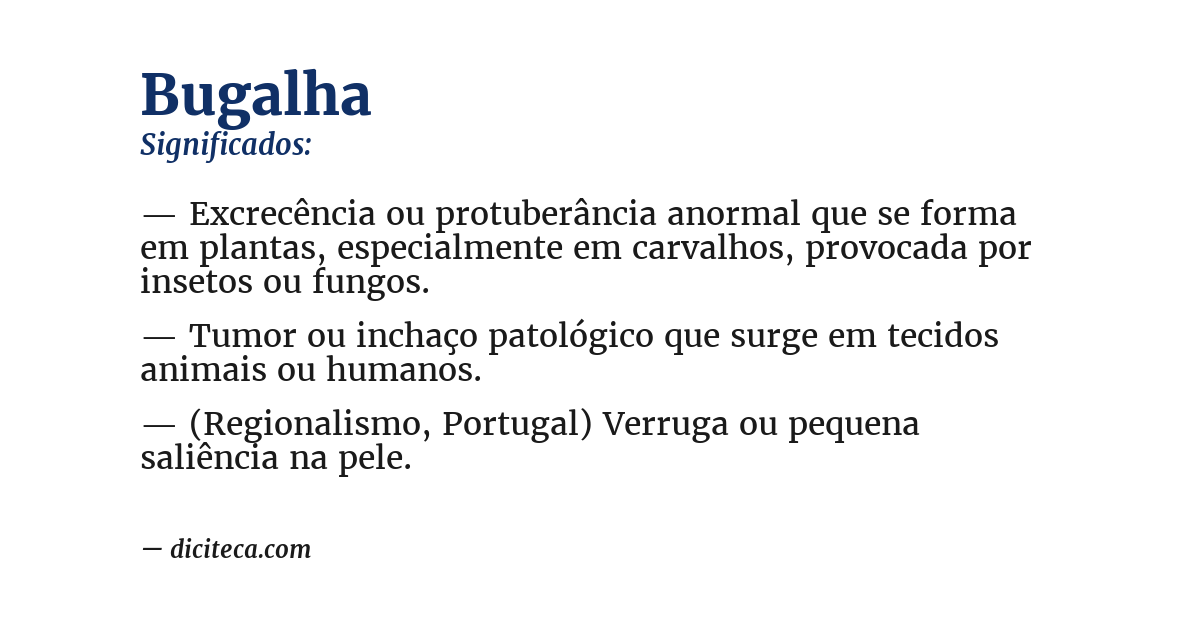 Significado de bugalha
