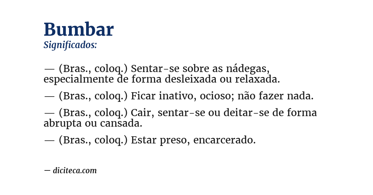 Significado de bumbar