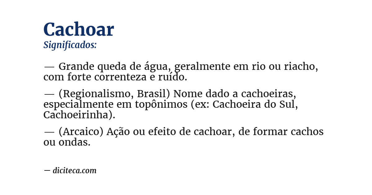 Significado de cachoar