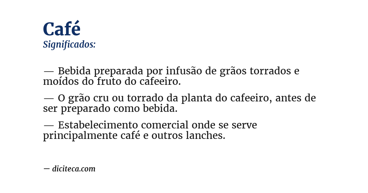 Significado de café
