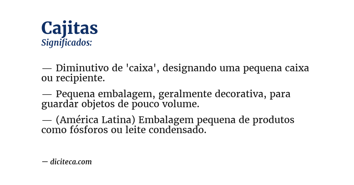 Significado de cajitas