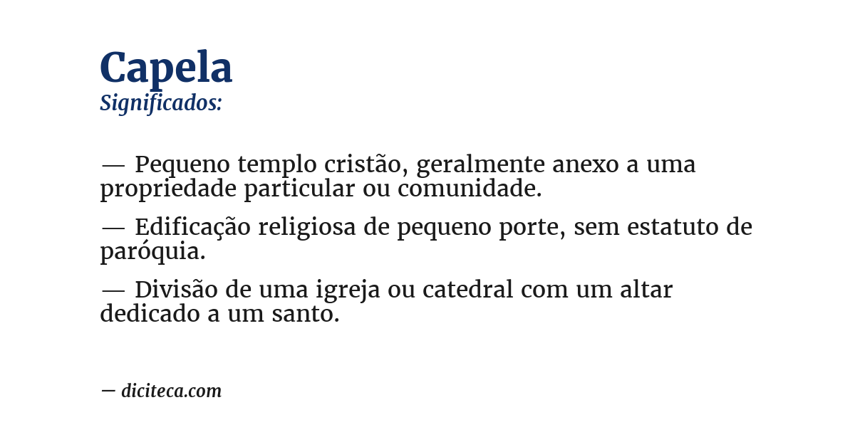 Significado de capela
