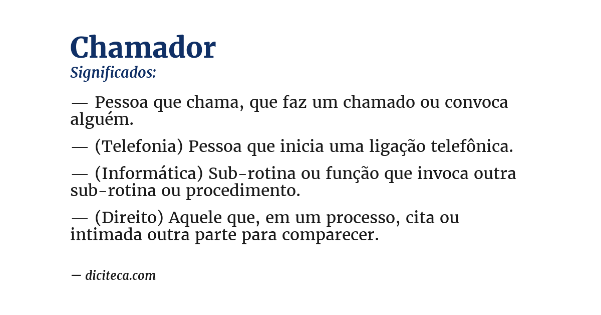 Significado de chamador