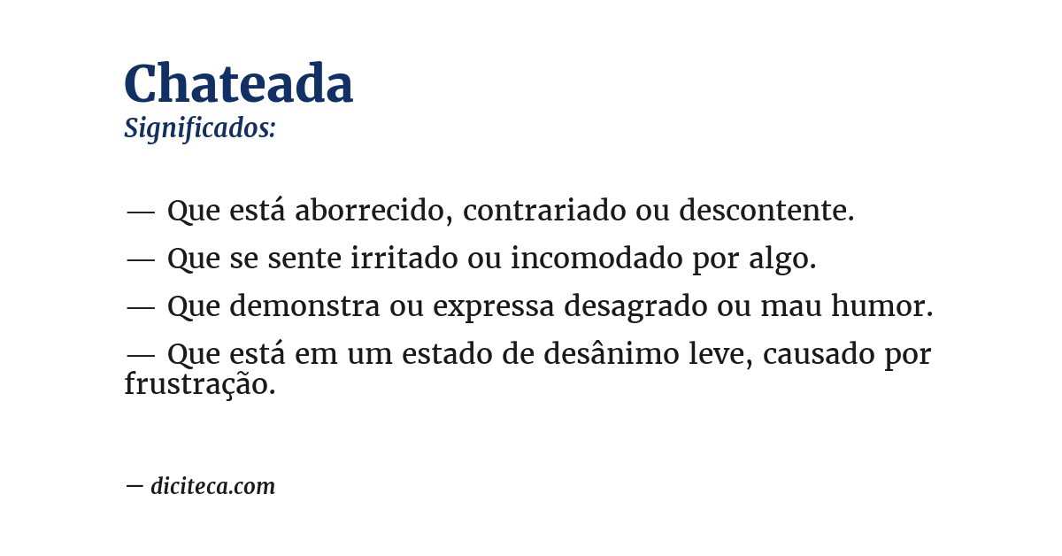Significado de chateada