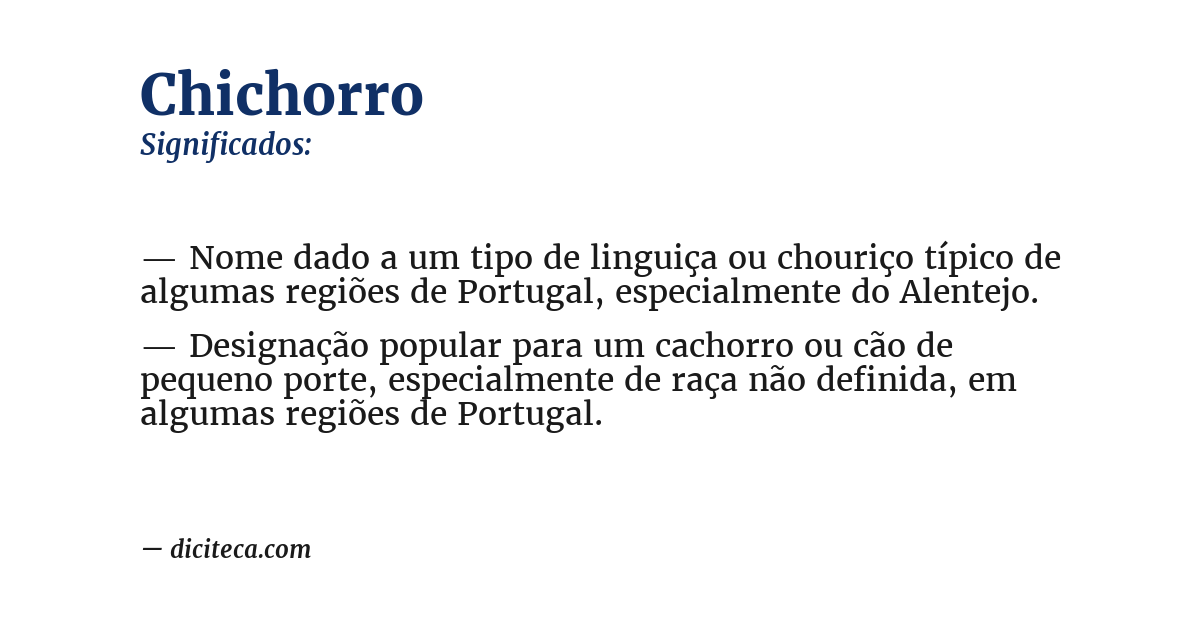 Significado de chichorro