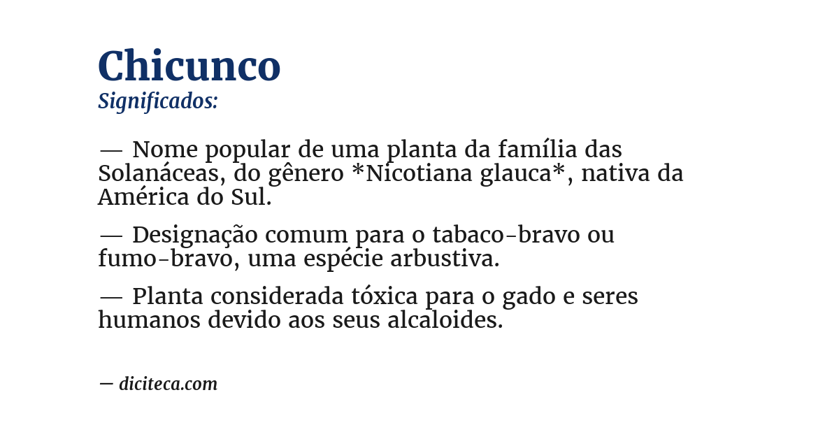 Significado de chicunco