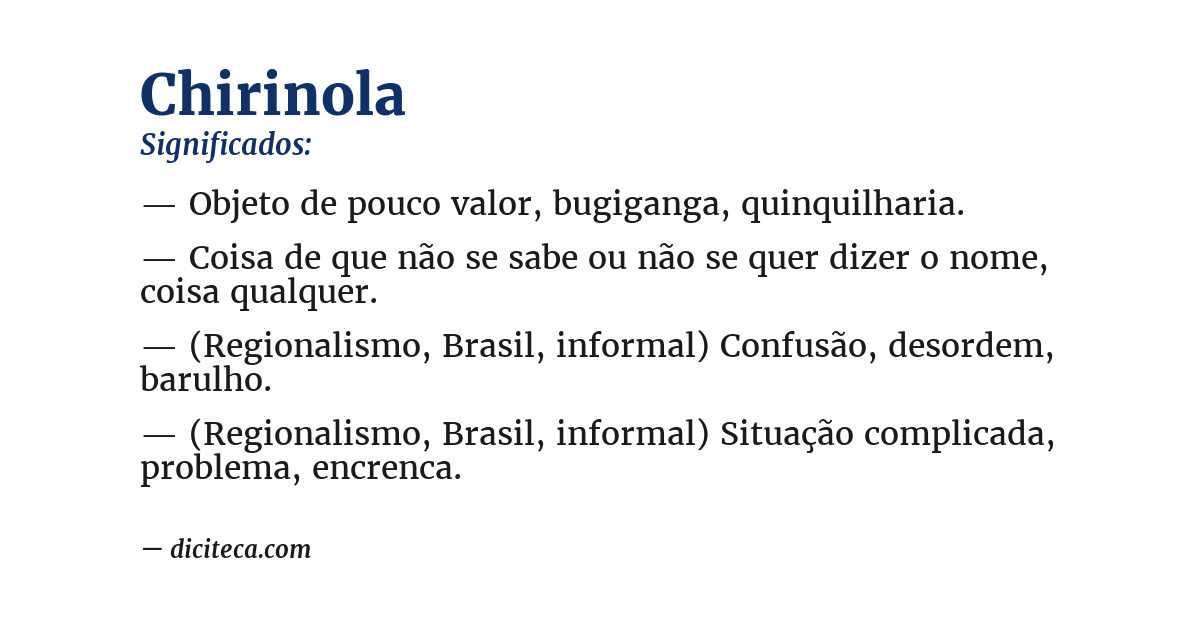 Significado de chirinola