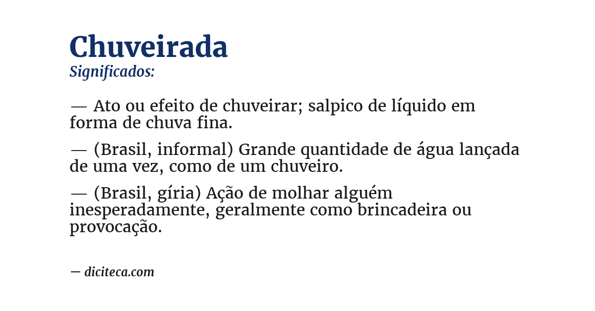 Significado de chuveirada
