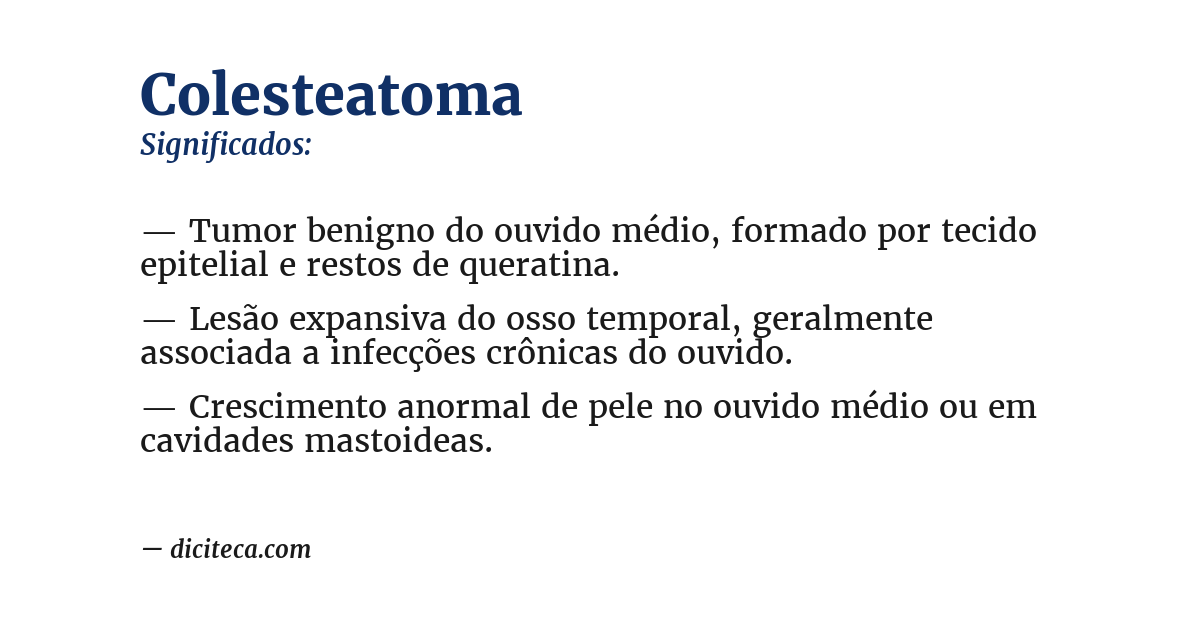 Significado de colesteatoma