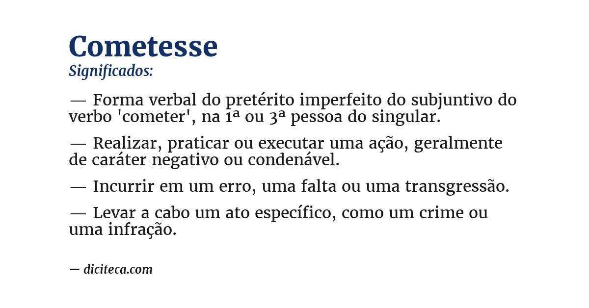 Significado de cometesse