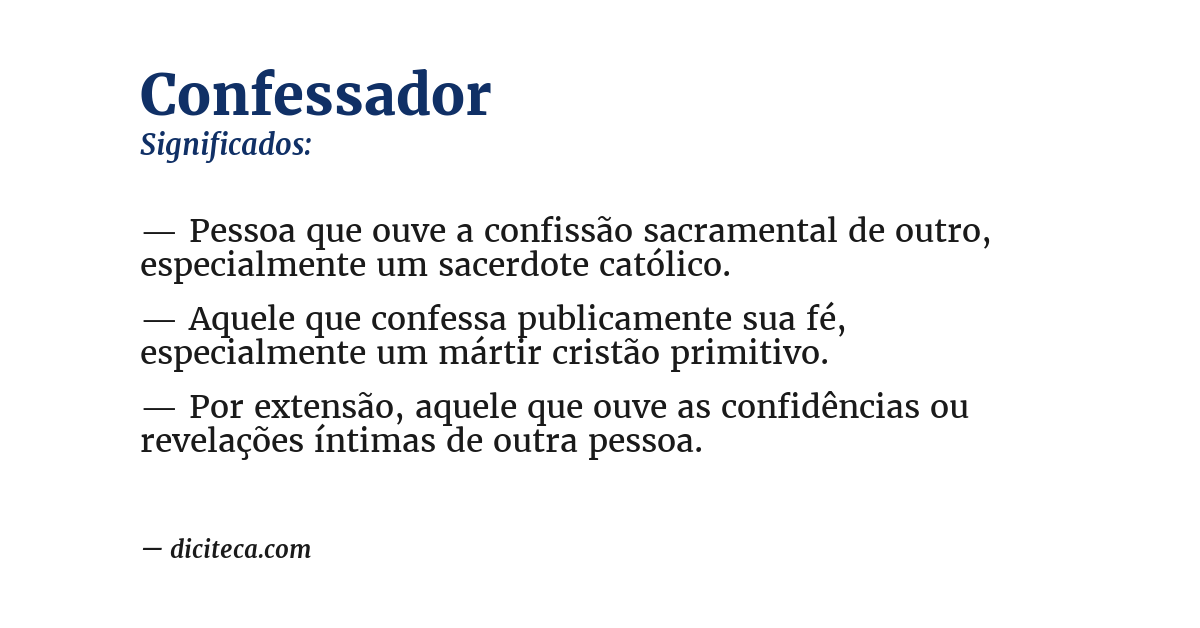 Significado de confessador