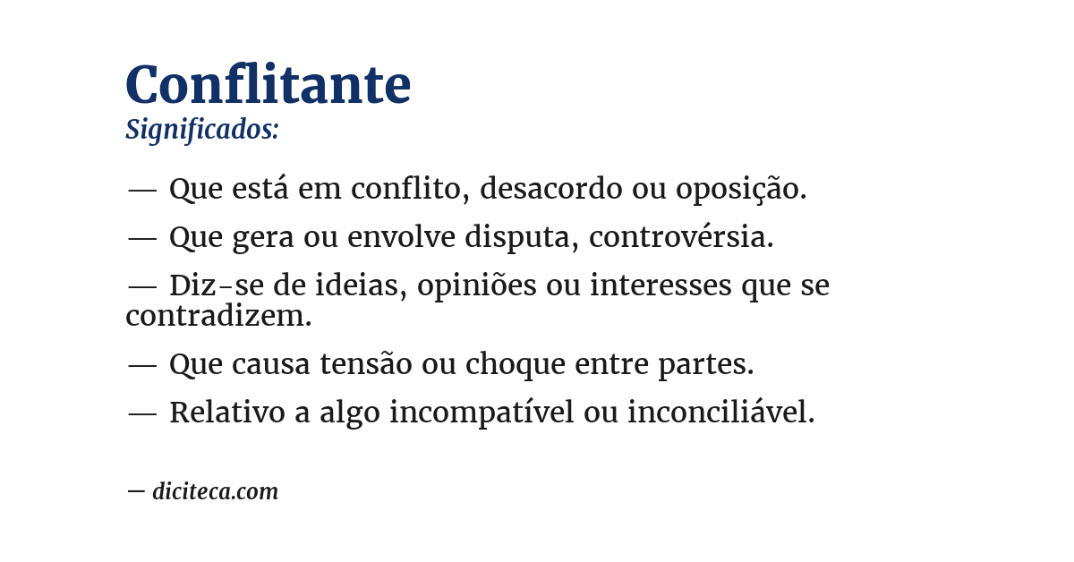 Significado de conflitante
