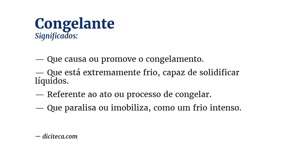 Significado de congelante