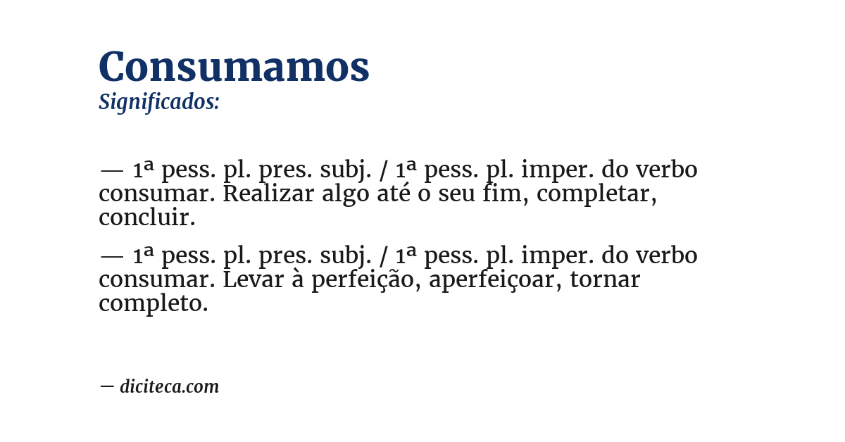 Significado de consumamos