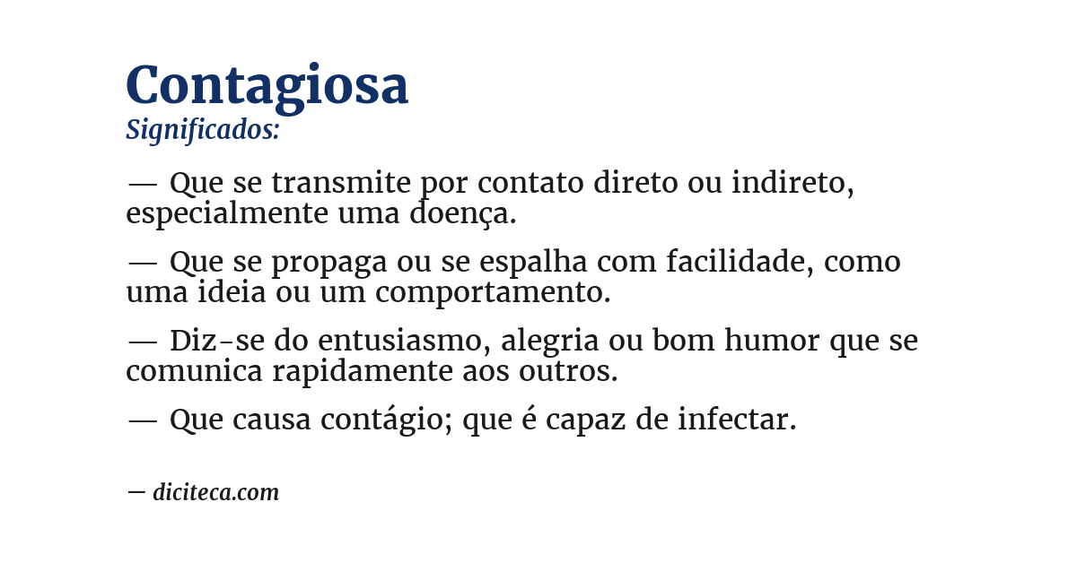 Significado de contagiosa