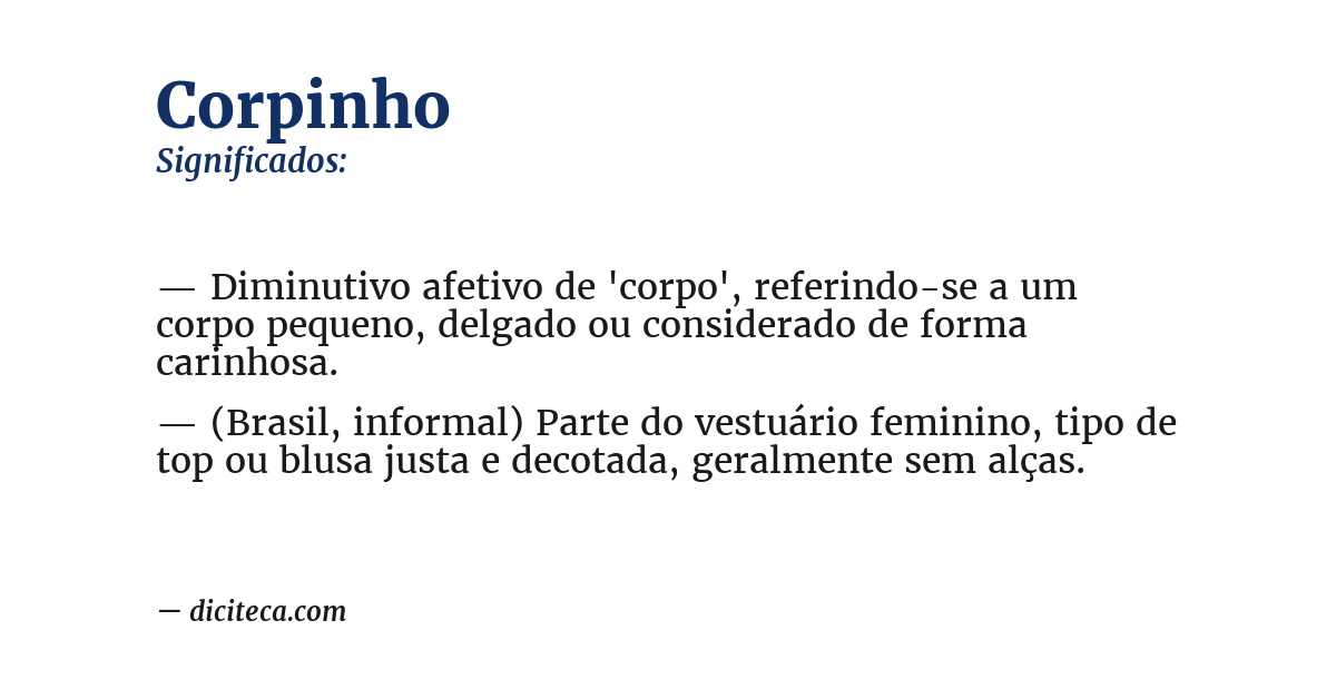 Significado de corpinho