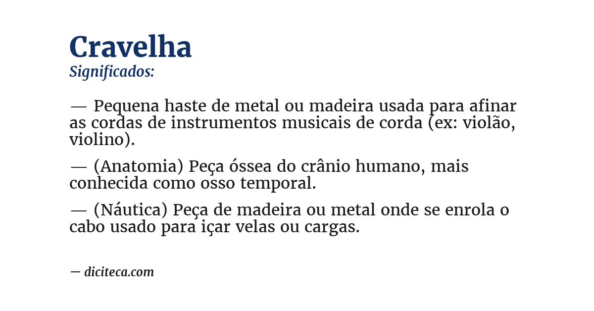 Significado de cravelha