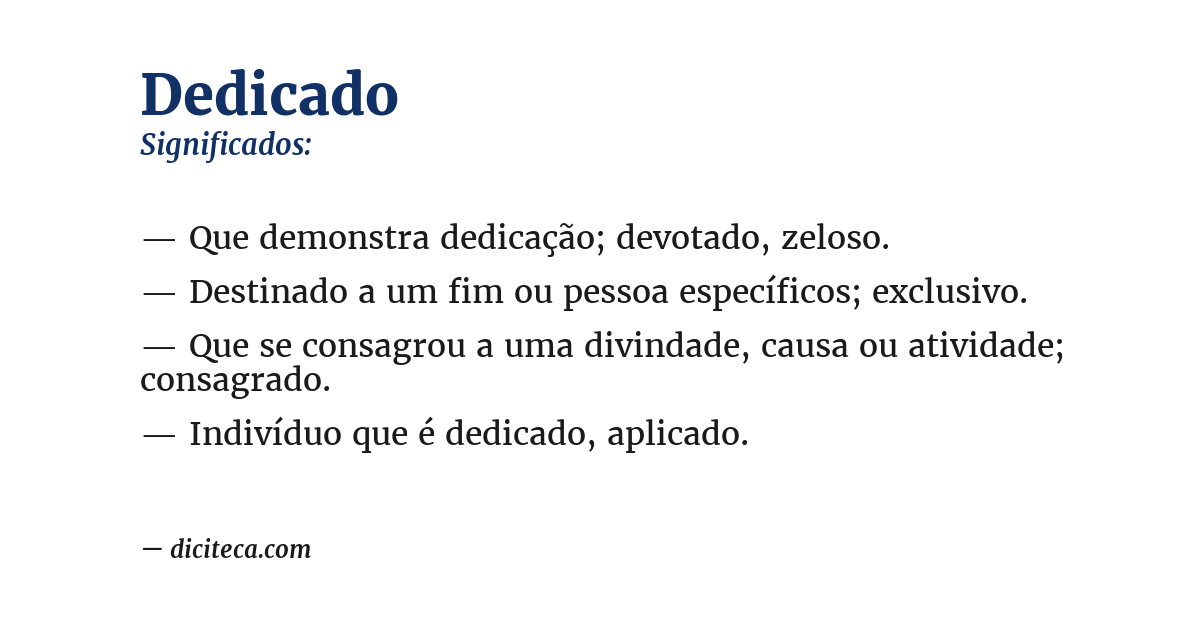 Significado de dedicado