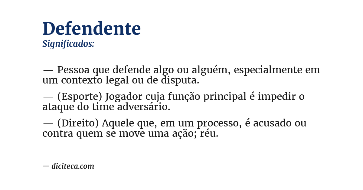 Significado de defendente