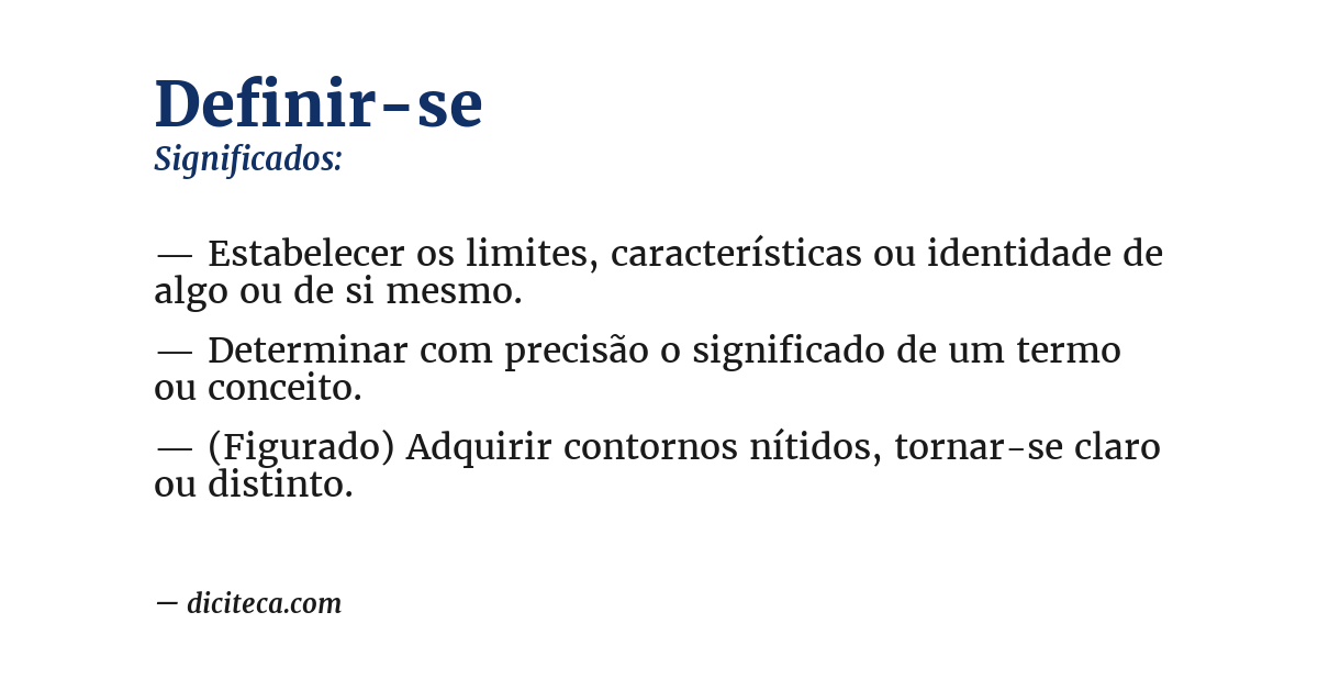 Significado de definir-se