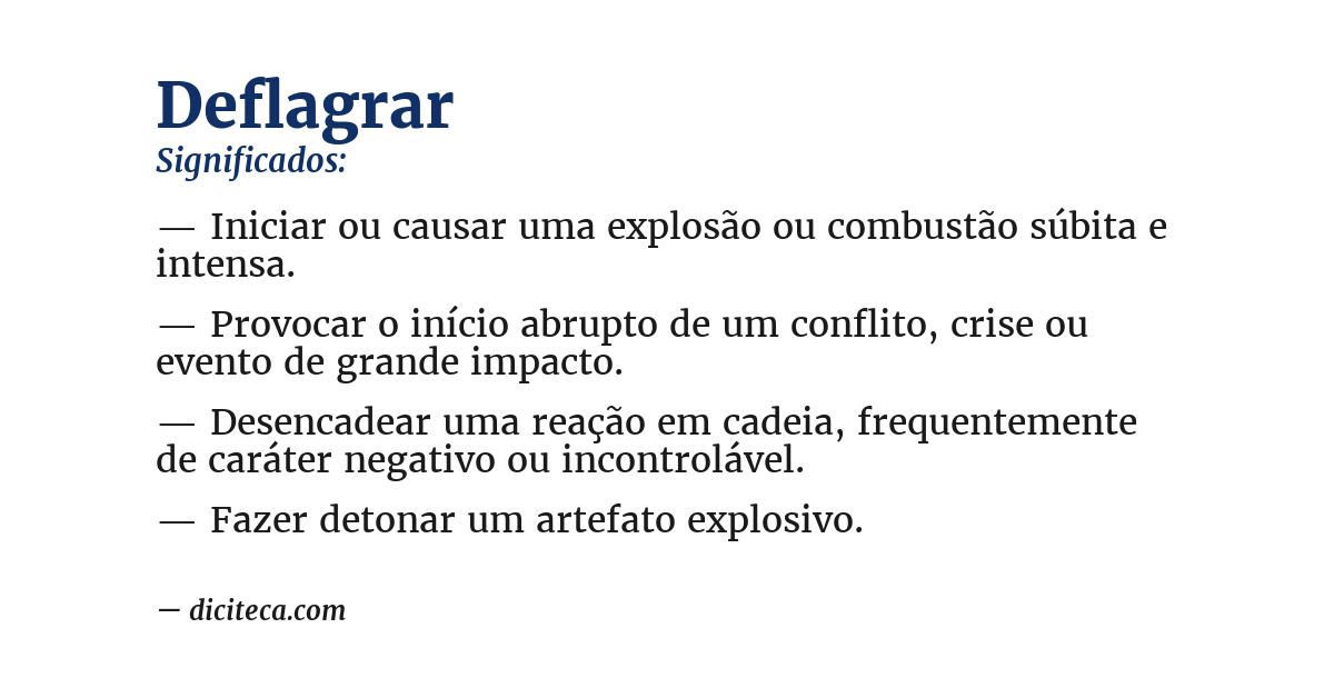 Significado de deflagrar