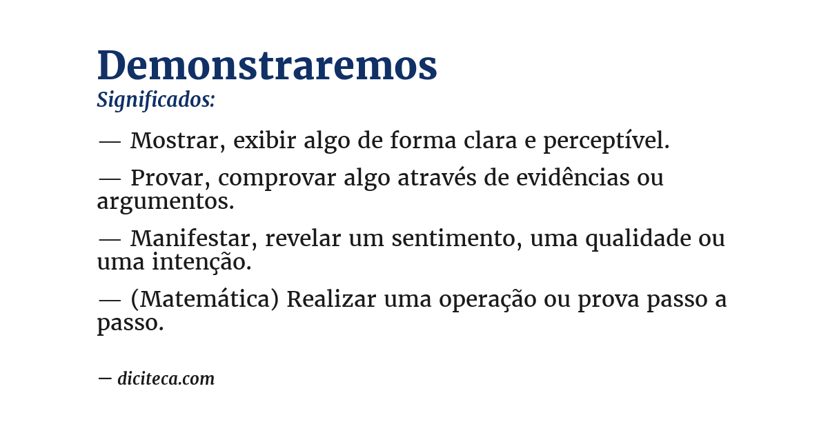 Significado de demonstraremos