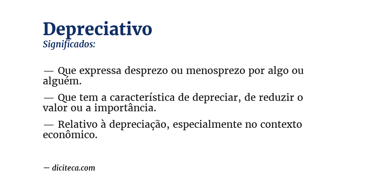 Significado de depreciativo