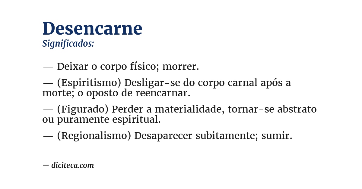 Significado de desencarne