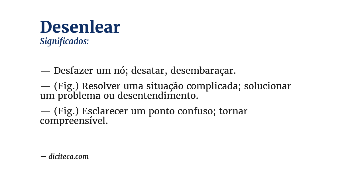 Significado de desenlear