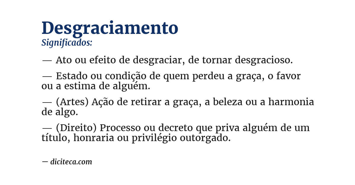 Significado de desgraciamento