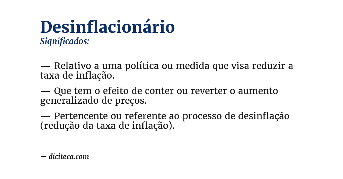 Significado de desinflacionário