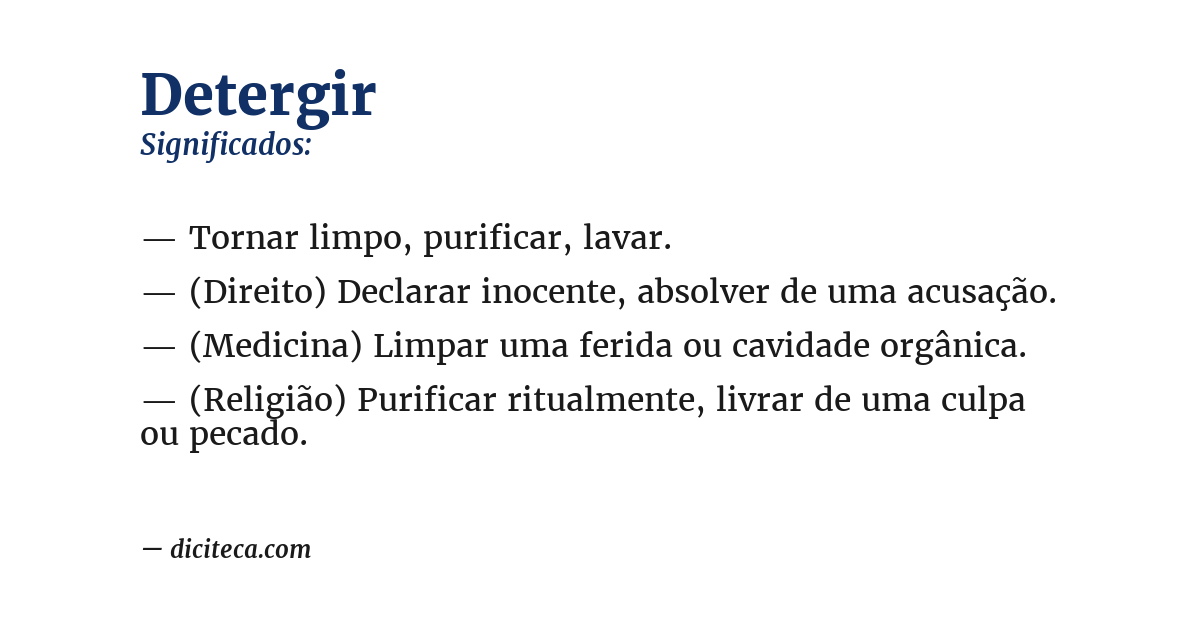 Significado de detergir
