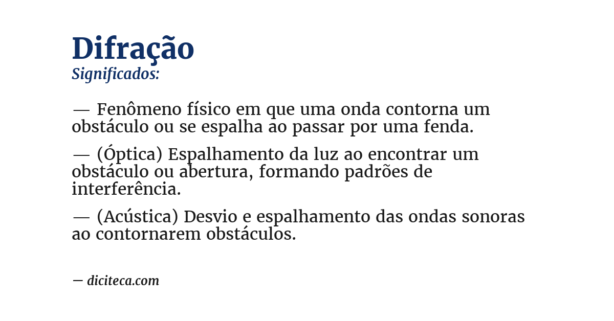 Significado de difração