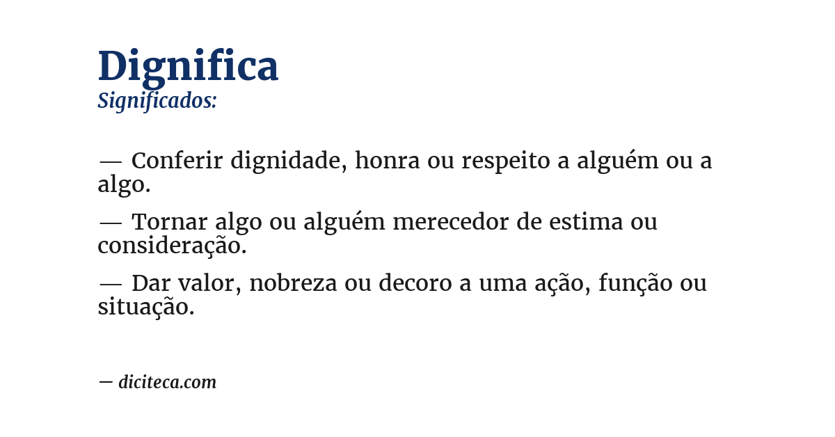 Significado de dignifica
