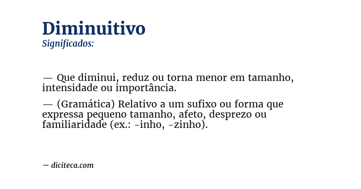 Significado de diminuitivo