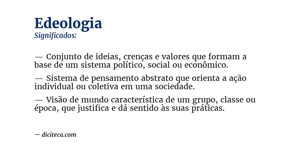 Significado de edeologia