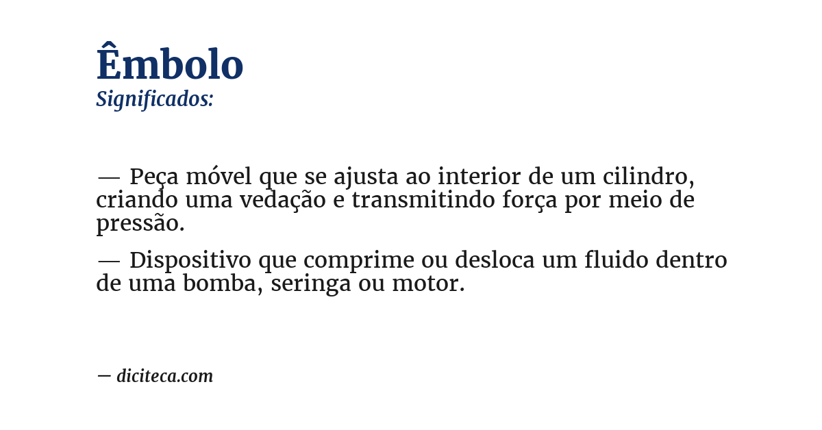 Significado de êmbolo