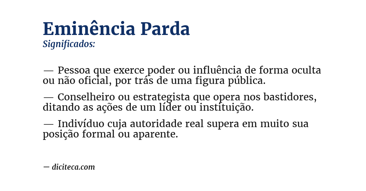 Significado de eminência parda