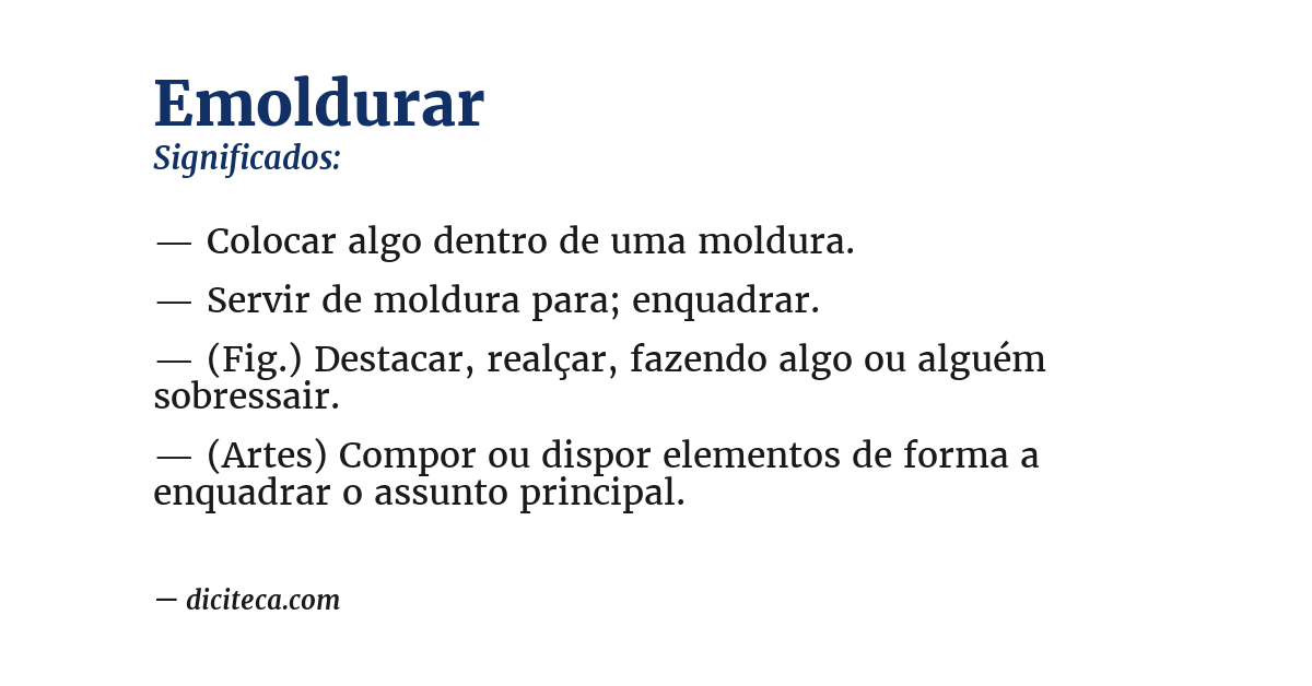 Significado de emoldurar