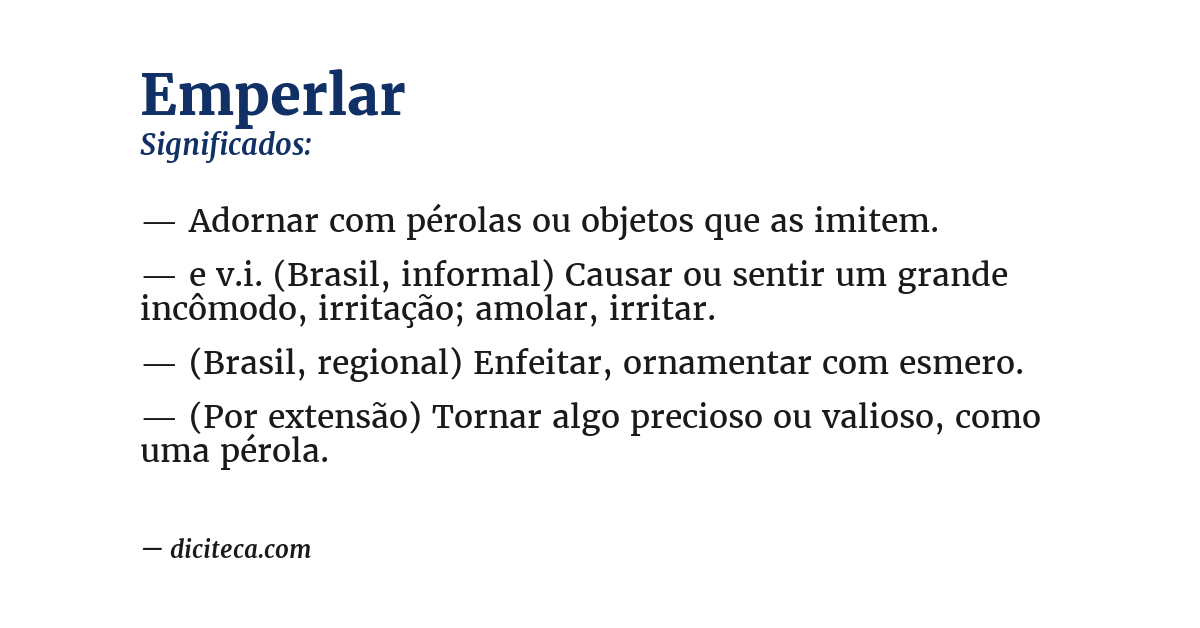 Significado de emperlar