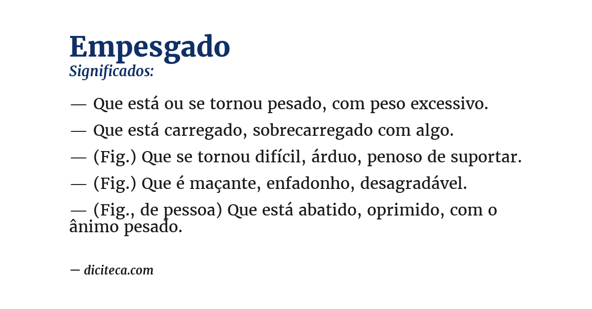 Significado de empesgado