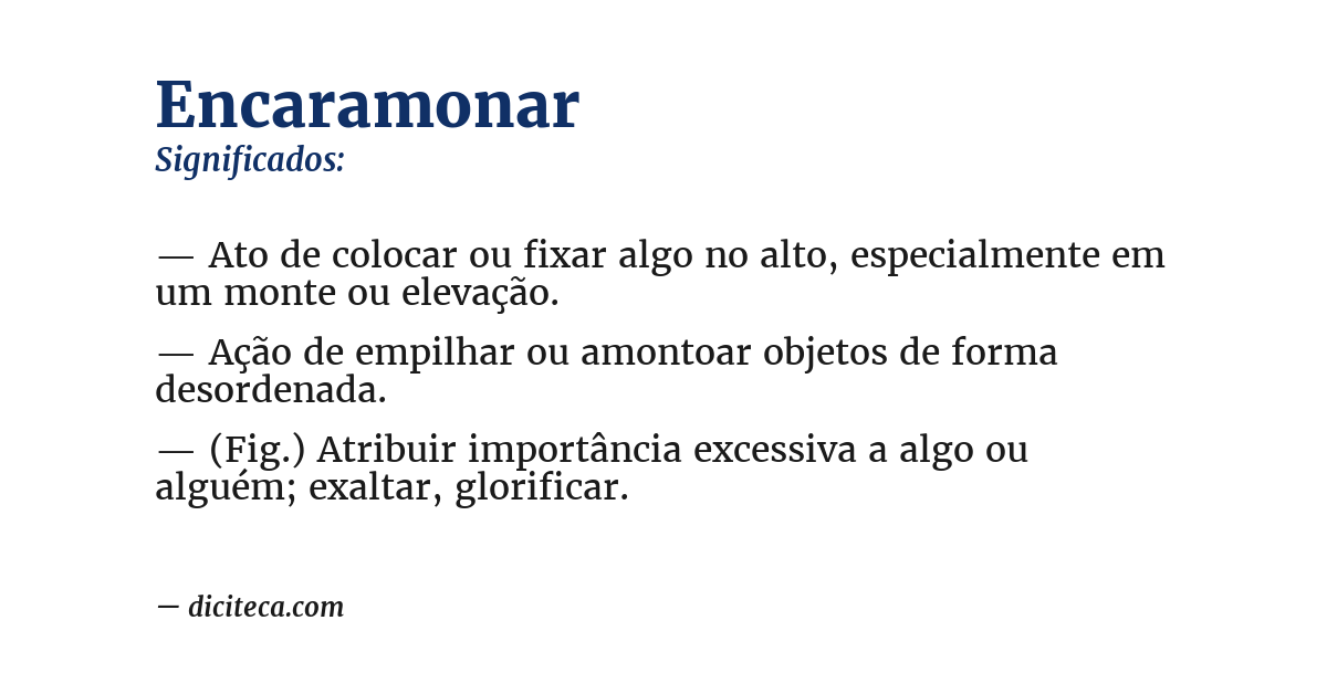 Significado de encaramonar